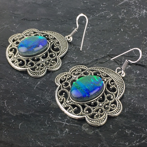 Dichroic Glass or Acrylic Hook Dangle Earrings - Picture 11 of 11